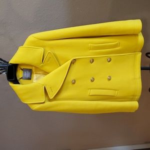 J.Crew by Nello Gori Majesty Stadium Cloth Peacoat in Yellow Size 0